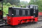 199 009-2 der Prenitztalbahn am 03.08.2010 im Bahnhof Jhstadt.