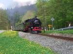 99 1735-2 der Zittauer Schmalspurbahn war Pfingsten 2010 (Foto 22.05.2010) zu Gast im Prenitztal.