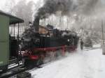 Winterdampf 2014 auf der Preßnitztalbahn! Im Preßnitztal (Erzgebirge)dampft es im Februar an jedem Wochenende.