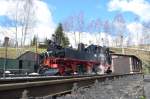 Pressnitztalbahn sä. IV K 99 1590-1 in Jöhstadt 05.04.2015 