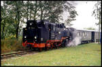 In Baabe kam am 4.10.1991 991782 um 7.53 Uhr die ii1782 mit dem P 14103 nach Göhren vorbei.