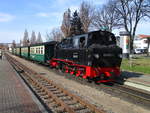 99 4802 wartete,am 16.April 2021,in Binz LB,auf den Gegenzug aus Göhren.