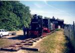 Extra aus dem Eisenbahnmuseum Prora zum Bahnhofsfest nach Putbus gebracht die 99 4631 im Juni 2003.