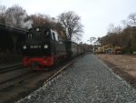 Bevor 99 4801,am 26.November 2011,Ghren erreichte war ich schon dort.Rechts ist das Gleis 2 neu geschottert zuerkennen.Die Umbauarbeiten in Ghren gehen zgig voran.