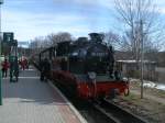 99 4802 mit dem P 106 von Ghren,am 01.Mrz 2013,vor der Weiterfahrt nach Putbus in Binz LB.