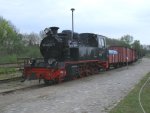 Nur zum Bahnhofsfest stand 99 4802 im Putbuser Traditonsbereich.Aufgenommen am 10.Mai 2013.