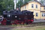 99-6001-4 auf der Selketalbahn an der Station Hasseldelde nach dem Wasserfassen am 22.07.2003.