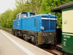 Lok 251 901-5 steht am 28.05.2010  mit einem Personenzug in Lauterbach/Mole abfahrbereit nach Putbus.