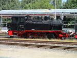Neben der 99 4801 stand auch ihre Schwesterlok 99 4802,am 22.Juni 2023,in der Einsatzstelle Putbus.