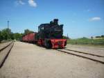 Die 99 4652 hat von den Mitgliedern des FV eine Auffrischung des Lackes bekommen. So erstrahlt sie wieder im Museumsbereich im Bahnhof Putbus.