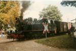Auf dem Weg von Ghren nach Putbus mute 99 4802 im September 1997 in Garftitz halten.