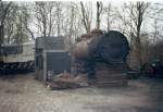 Tender und der Kessel von der 99 1782 lagen im Mrz 2008 in der ffentlichen zugnglichen Einsatzstelle Putbus.