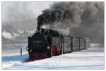 99 784 mit einem Zug der Rgenschen Bderbahn am tief verschneiten Hp. Serams, aufgenommen am 05.02.2010