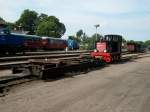 Neben der 199 008 ist gegenwrtig auch Kf 6003 beim Rasenden Roland im Einsatz.Stammdiesellok Kf 6001 wurde am 05.August 2010 auf einem Schwerlasttransporter verladen.Die Aufnahme entstand am