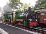 Doppelbespannung beim Rasenden Roland , gleich zwei Loks aus der Baureihe Vulcan , Mh 52 und Mh 53 , wurden am 6.10.2012 zwischen Ghren und Putbus eingesetzt.