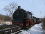 Die abgestellten Loks von Putbus mal aus einem anderen Blick.Aufgenommen am 26.Januar 2013.