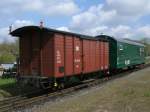 Gw 97-42-63 und KD4i 974 362 abgestellt,am 05.Mai 2013,in Putbus.