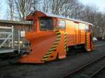 Noch keine Einsatzspuren hat der Schneepflug 97-49-13 den ich,am 06.März 2014,in Putbus fotografierte.