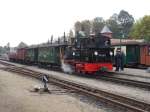 99 4511 mit einem Gmp,am 12.Oktober 2014,vor der Abfahrt in Putbus.