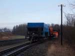 Das bekannte Putbuser Abstellgleis an der Ausfahrt Richtung Göhren am 01.Februar 2016.