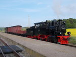 99 4652 mit dem Fotosonderzug Putbus-Seelvitz,am 21.Mai 2016,vor der Rückfahrt nach Putbus in Seelvitz.Auch einen Tag später fuhr der Sonderzug noch einmal.