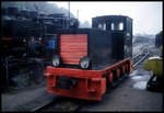 Kö 6003, eine ehemalige Feldbahn Lok, stand am 9.9.1995 im Schmalspur BW in Putbus.