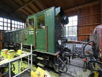 Im Jahr 1957 wurde bei Krupp die Diesellokomotive V10  Zukunft  hergestellt. (Bahnhof Hüinghausen, November 2018)