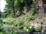 Fnf Jahre danach sieht die Strecke der Weieritztalbahn im Rabenauer Grund noch aus (vom Wildwuchs abgesehen) wie kurz nach der Flutkatastrophe (3) - August 2007  