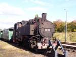 BR 99 780 steht im Bahnhof Freital-Hainsberg auf dem Rand (Oktober 2007).