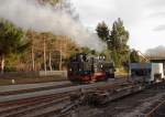 99 1771 am Nachmittag des 31.12.2012 beim Rangieren im Bahnhof Dippoldiswalde.