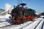 99 1734-5, 22.01.2017 - Bahnhof Freital-Hainsberg; kurzer Halt am Kohlebunker