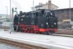 99 1746-9 hat am 16.04.2010 den Bahnhof Dippoldiswalde erreicht und wird vor der Rckfahrt nach Freital mit Wasser versorgt.