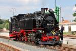 99 1734-5 der Weieritztalbahn beim Wasserfassen am 31.07.2010 in Dippoldiswalde.