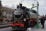 99 1771 am Nachmittag des 31.12.2012 beim Wasserfassen im Bahnhof Dippoldiswalde.