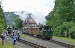 07.August 2016, An diesem Wochenende fand um Zittau die 10.Historic-Mobil statt. Der Nostalgie-Zug, bespannt mit der IK, kam erstmalig zum Einsatz. Aufnahme im Kurort Jonsdorf ein.