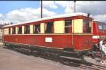 Triebwagen der Zittau-Oybin-Jonsdorfer-Eisenbahn in Zittau anllich einer Fahrzeugausstellung um 1990 in Zittau