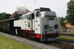 99 731 mit Fotoanstrich im Bf Kurort Jonsdorf zur Historik Mobil 2012.