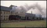 Am Stadtrand von Zittau war 099725 am 7.10.1992 um 8.21 Uhr mit einem Personenzug in Richtung Bertsdorf unterwegs.