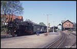 991762 ist hier am 2.5.1990 mit dem Personenzug nach Jonsdorf im Bahnhof Bertsdorf angekommen.
