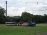 Rheinseilbahn Kln und Kleinbahn im Rheinpark Kln.
