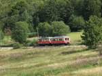 BR 479 201 und 479 203 am 31.8.07 bei der Ausfahrt aus dem Bahnhof Cursdorf