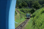 Bergbahn Künzelsau -    Diese Bahn wird gleich in die Bergstation einfahren.