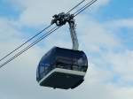 Gondel der Rheinseilbahn Koblenz schwebt ber Vater Rhein zur Festung Ehrenbreitstein; 120828