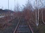 Die zugewachsenen Gleise des Aachener Westbahnhof. Vor ein paar Jahren war hier noch Gterverladung, bald wird hier alles abgerissen um Platz fr den neuen Hochschulcampus der RWTH Aachen zu schaffen.