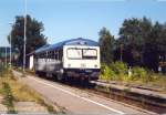 Bahnhof Pfronten/Allgu mit 627 105 von Kempten kommend im September 2000 /(scan vom Foto)