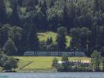 Ein Triebzug vom Schliersee aus fotografiert am 17.08.2014