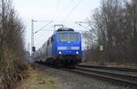 Blaues Farbschema im Test! 111 122 der DB am 1.4.2016 , auf der KBS 485 bei Übach-Palenberg als RE4 Wupper - Express.