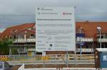 Baustellenschild zu den Umbauarbeiten in Korschenbroich.14.5.2014