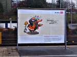 Diese nette Werbung konnte man am 10.12.06 im Bahnhof Aalen sehen. Vorallem die Bauarbeiten im Raum Stuttgart und Aalen waren sehr schweitreibend, auch fr die Reisenden...:-) 
