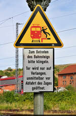Mit dem Fahrrad von Kassel nach Halle (Saale) | Tag 3 Bernterode–Görsbach  Strecken-km: 124,0    Wie in Bernterode wird man im Bahnhof Sollstedt nur auf den Bahnsteig gelassen, wenn der Zug